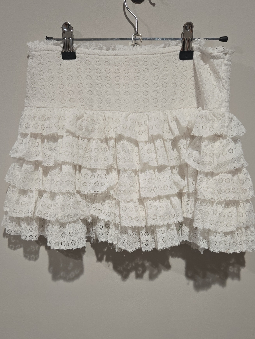 American Eagle Outfitters White Lace Ruffle Skirt With Boyshorts Size S